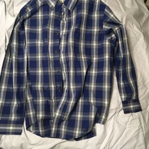 Men's long plaid sleeve shirt- Haggar Clothing